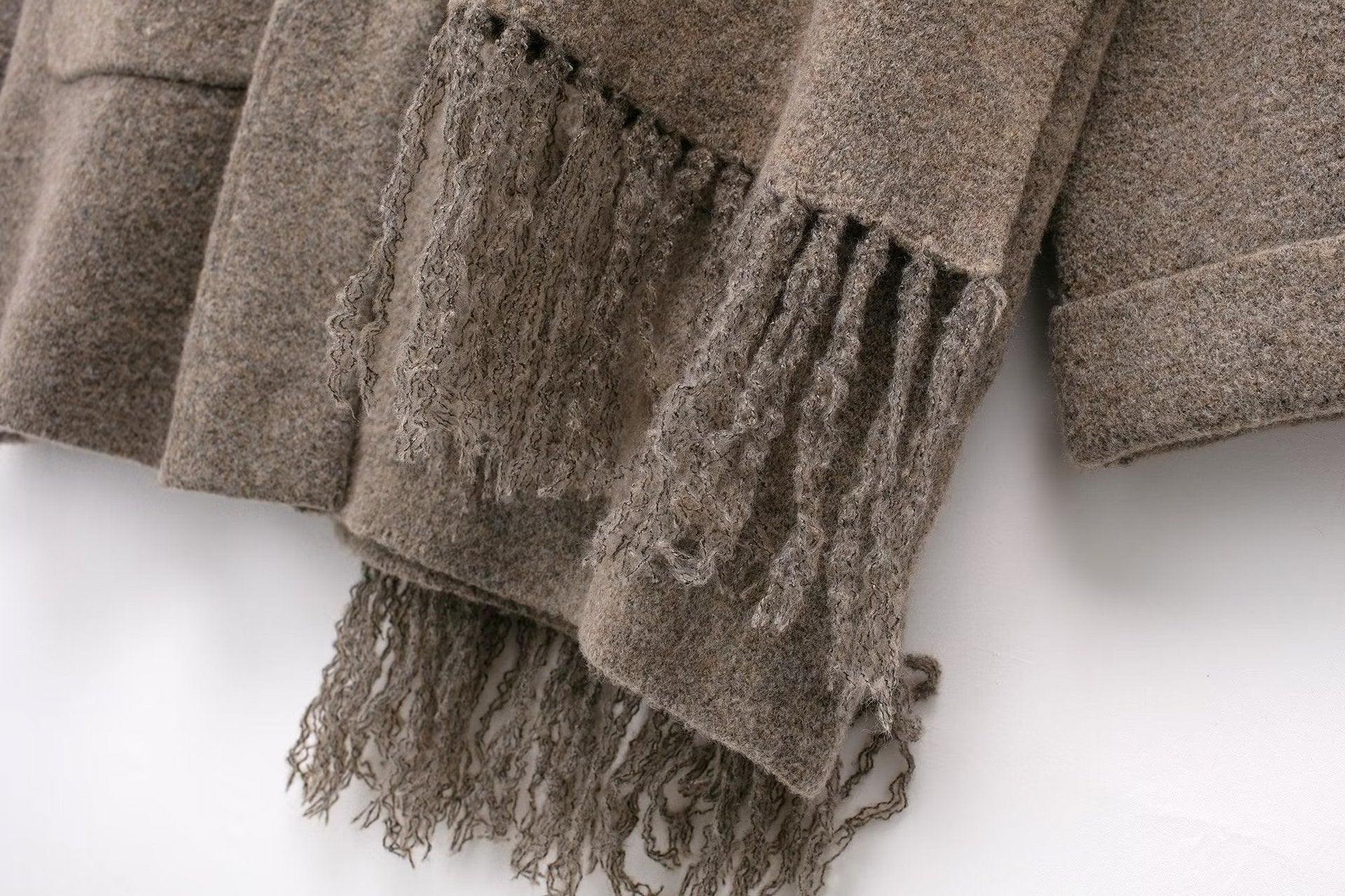 Amelia - Knitted Woolen Cape Coat