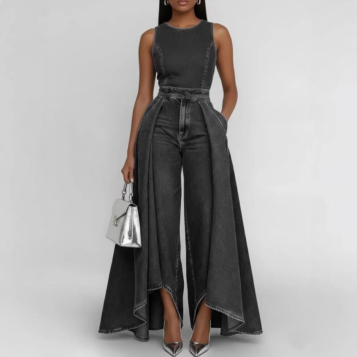 Pieri - Denim Jumpsuit Wide leg