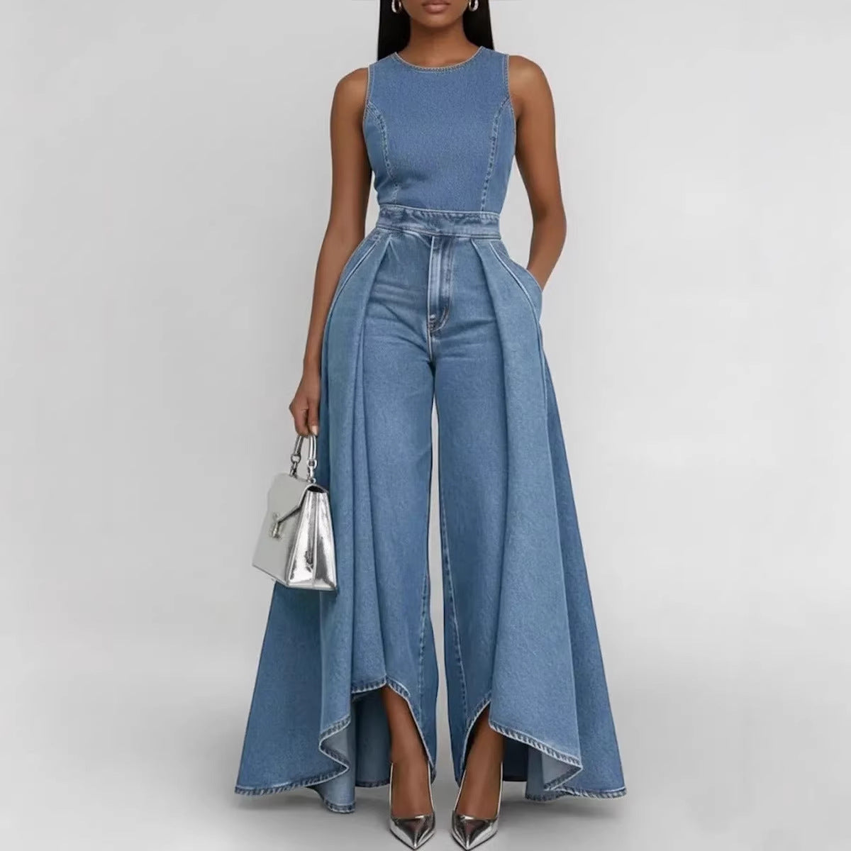 Pieri - Denim Jumpsuit Wide leg