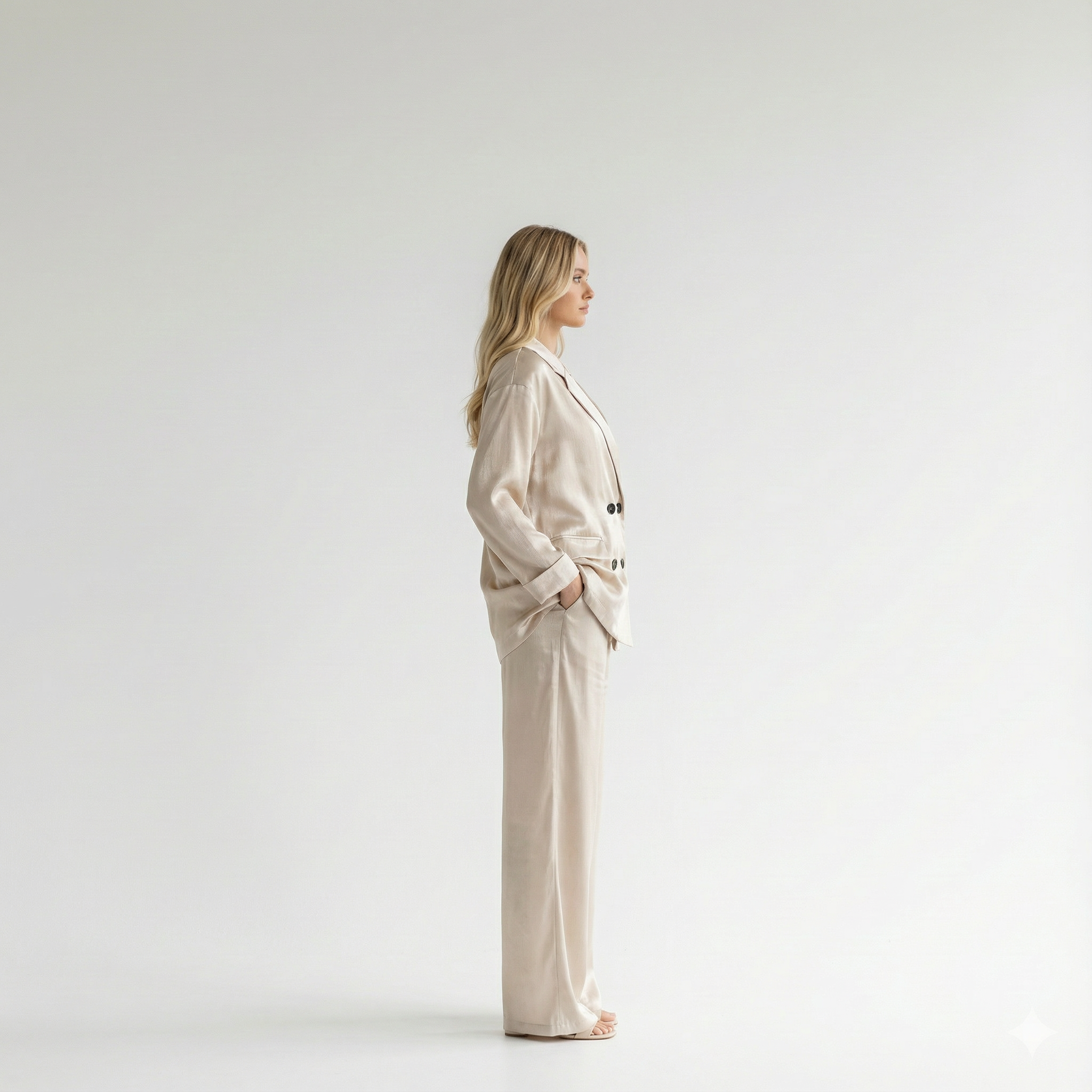 Elise – Ruffled Suit Jacket & Casual Trousers Set