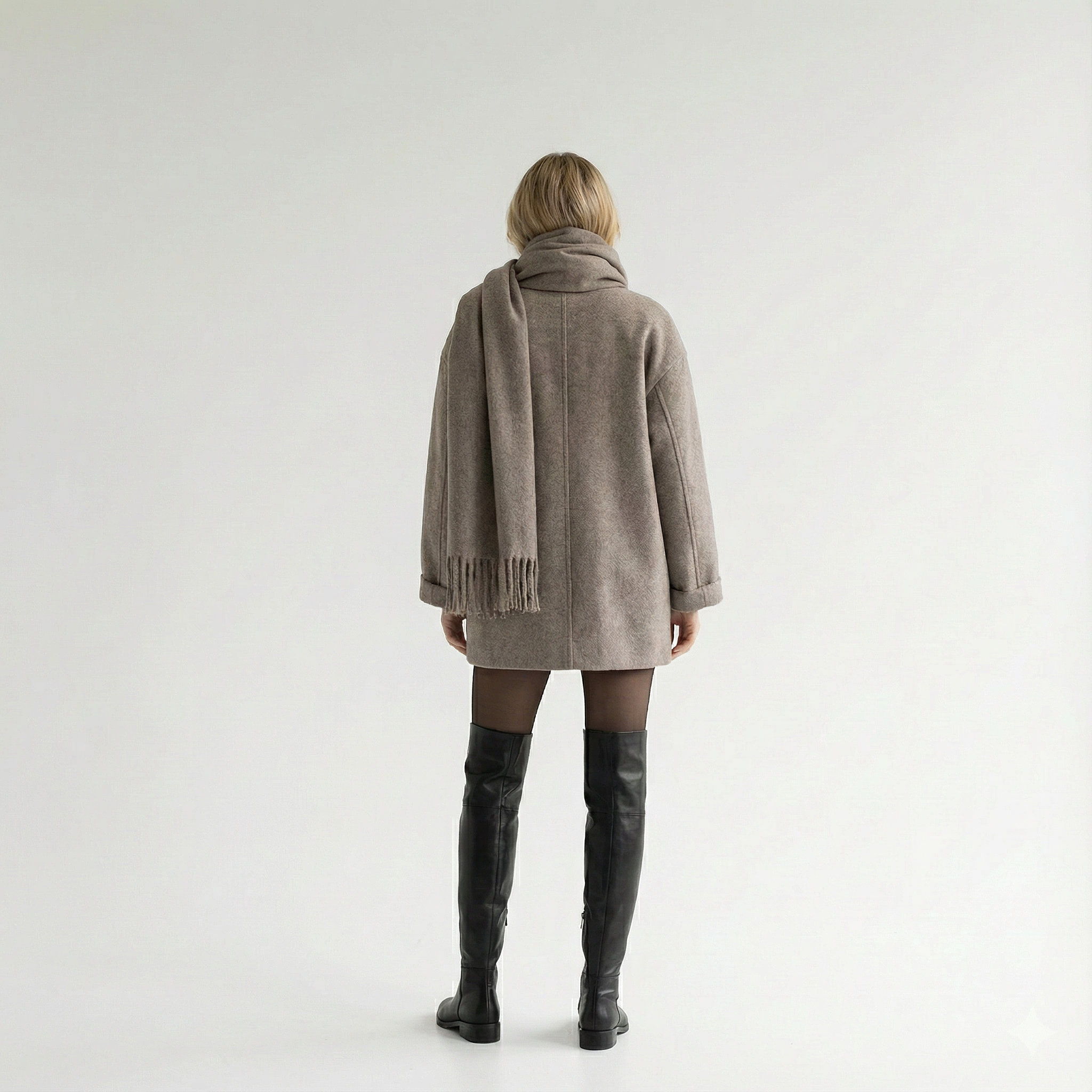 Amelia - Knitted Woolen Cape Coat