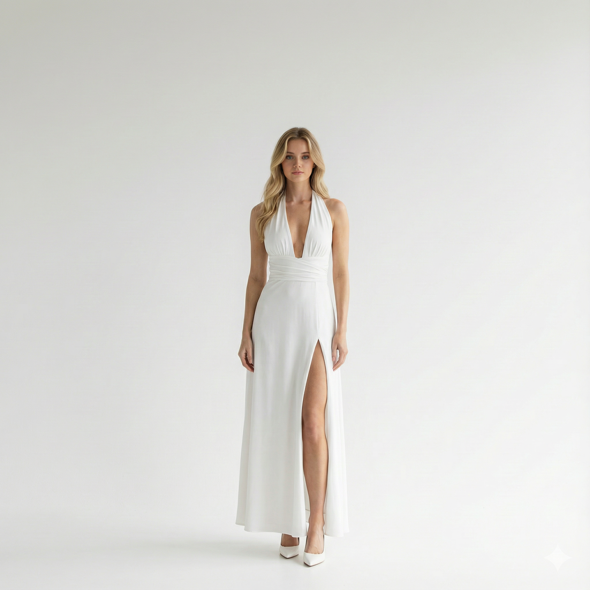 Lisa - V-neck Slit Dress