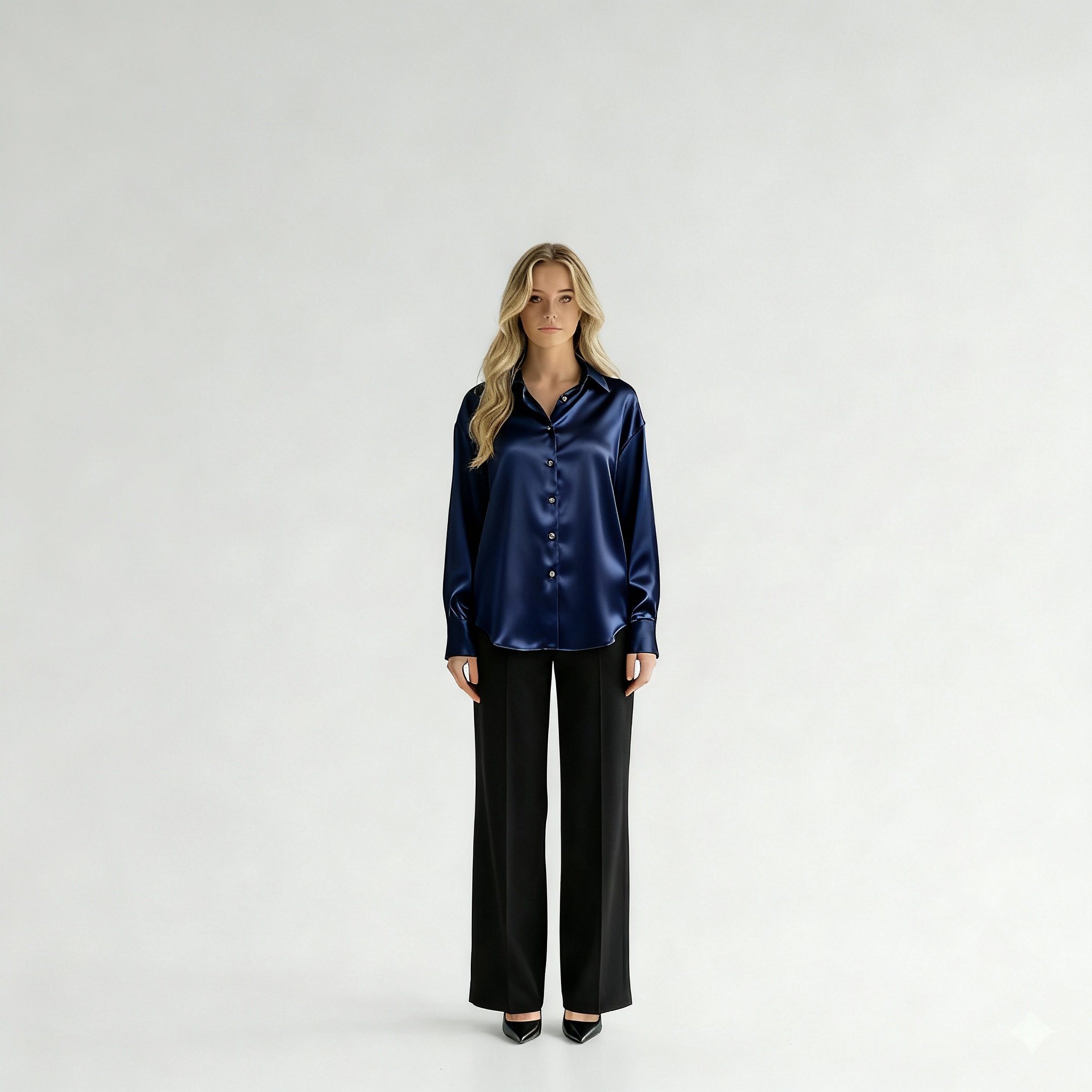 Nila – Women's Long-Sleeved Satin Shirt