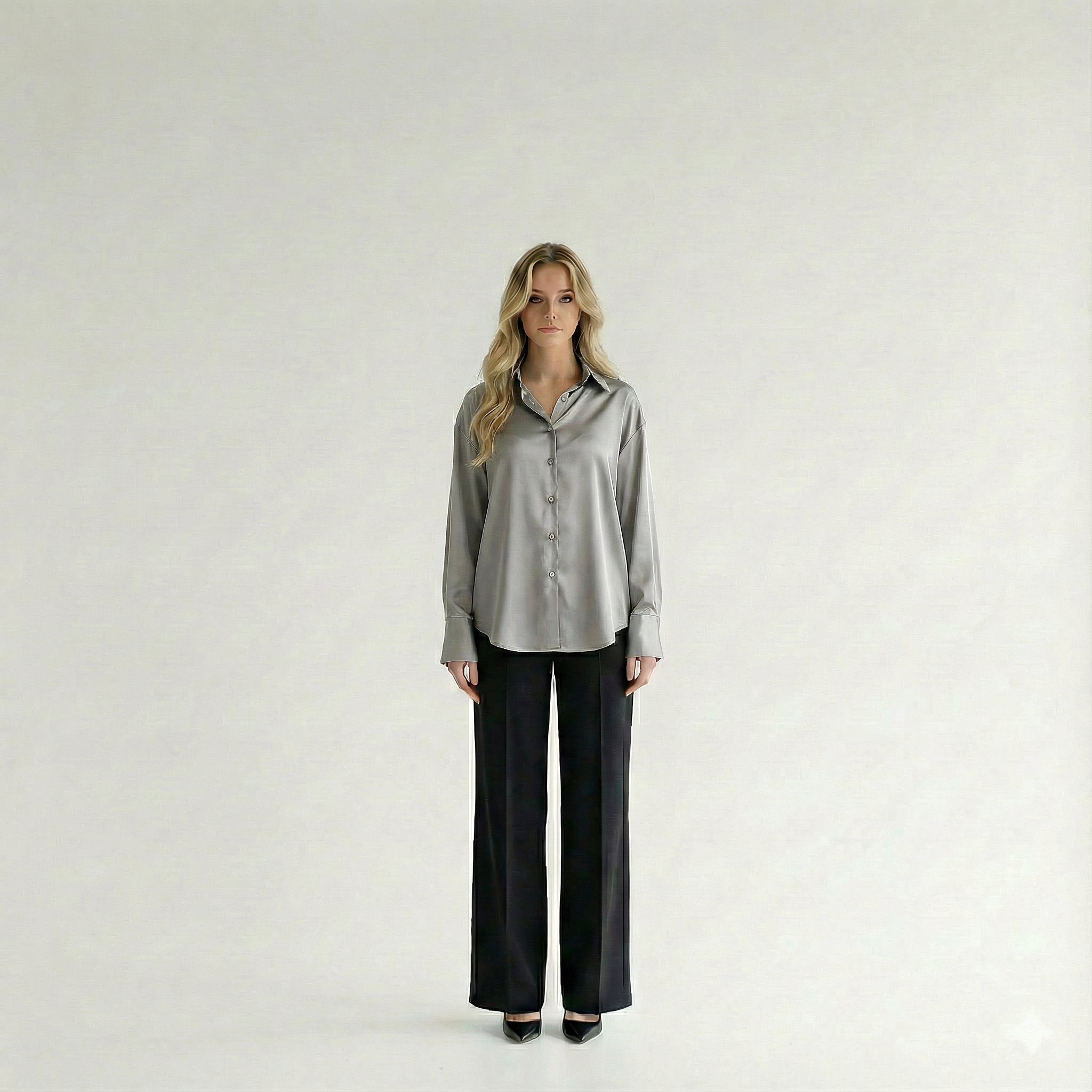 Nila – Women's Long-Sleeved Satin Shirt