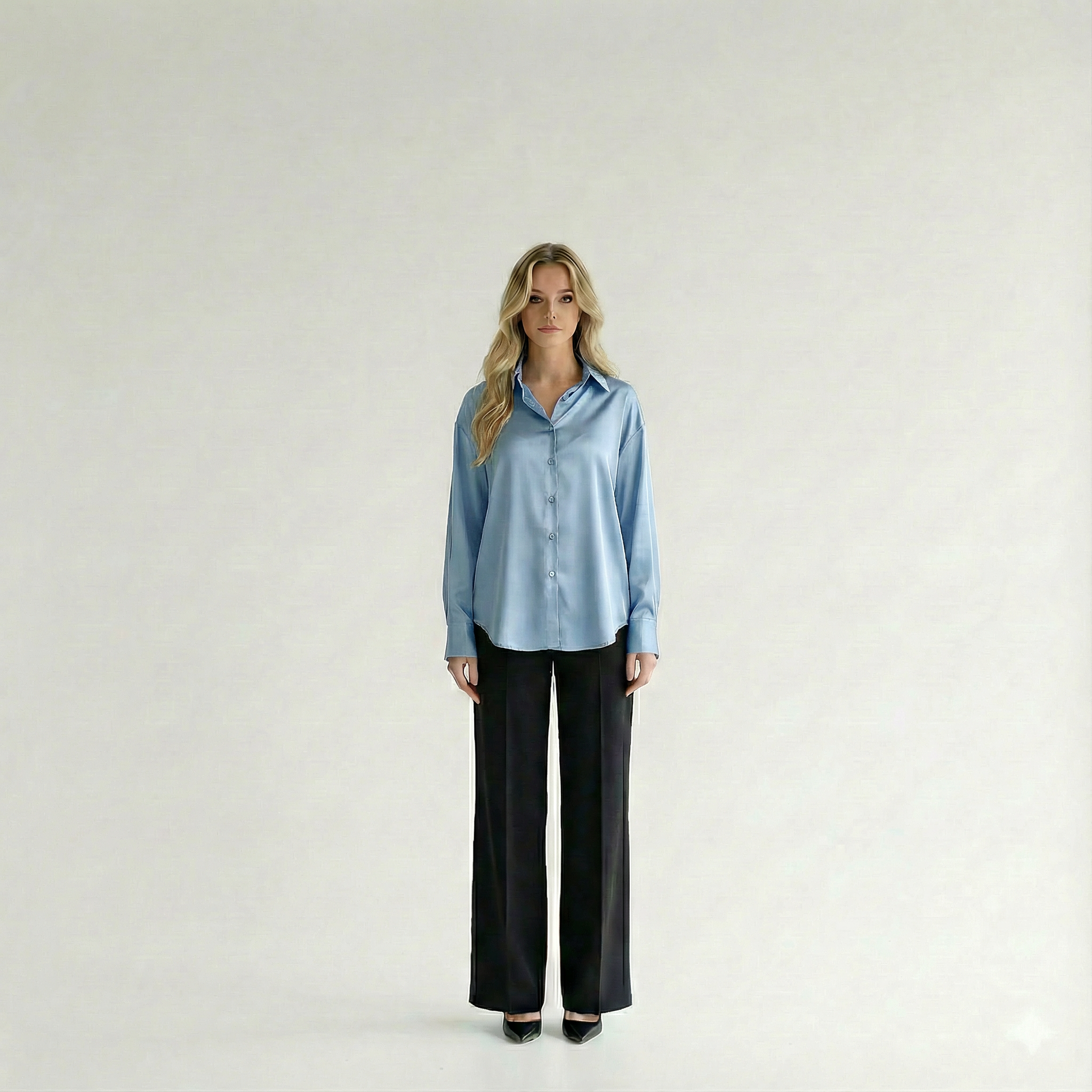 Nila – Women's Long-Sleeved Satin Shirt