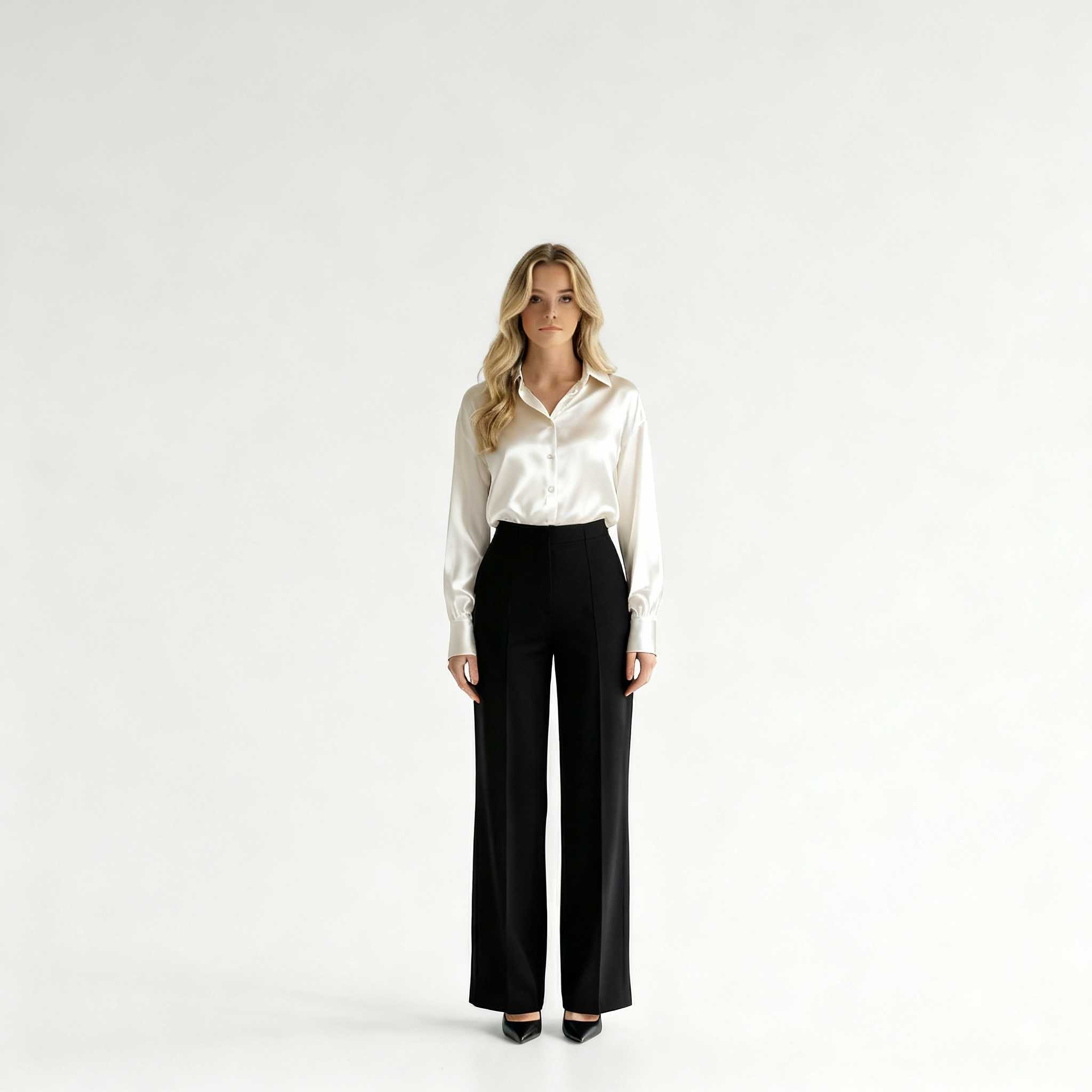Nila – Women's Long-Sleeved Satin Shirt