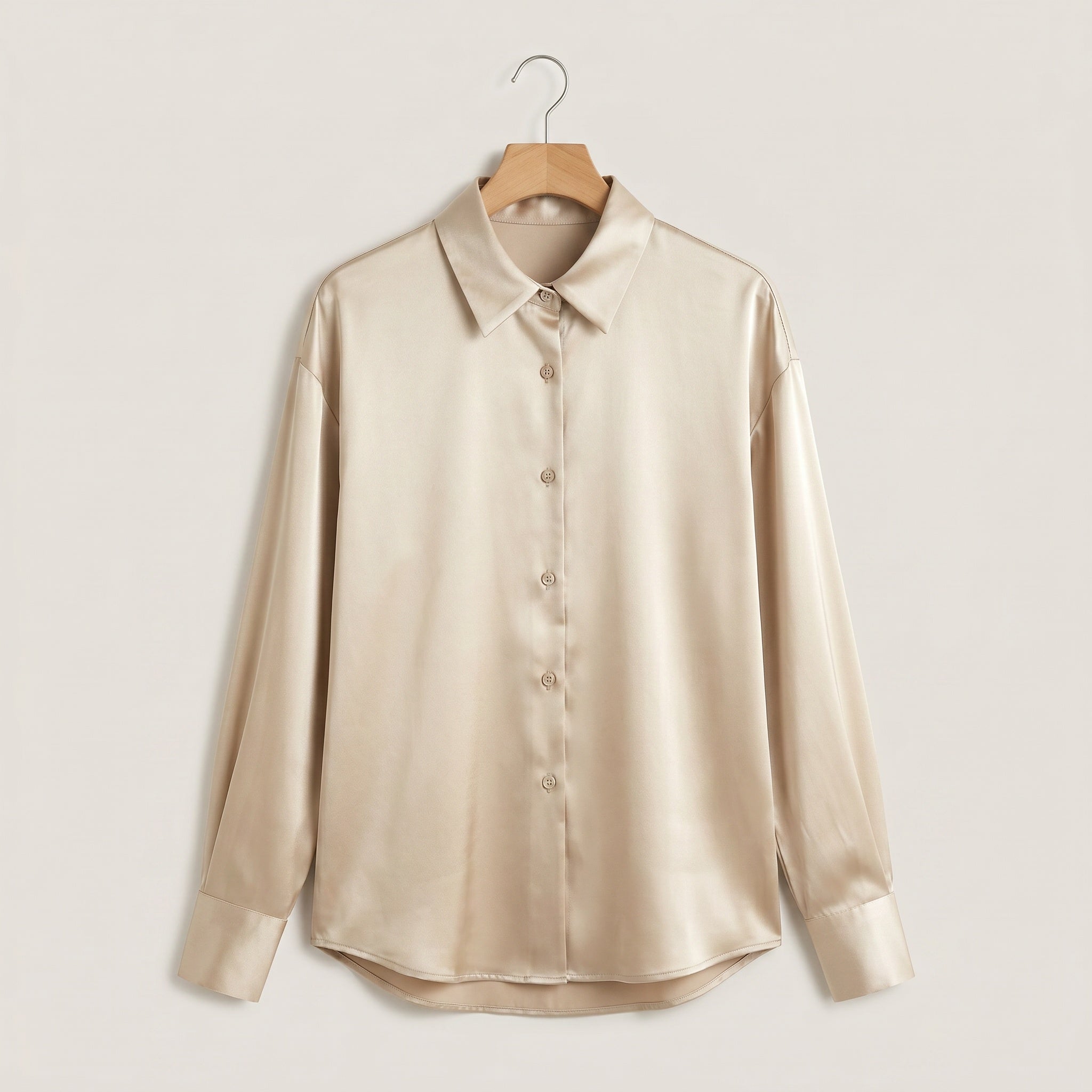Nila – Women's Long-Sleeved Satin Shirt