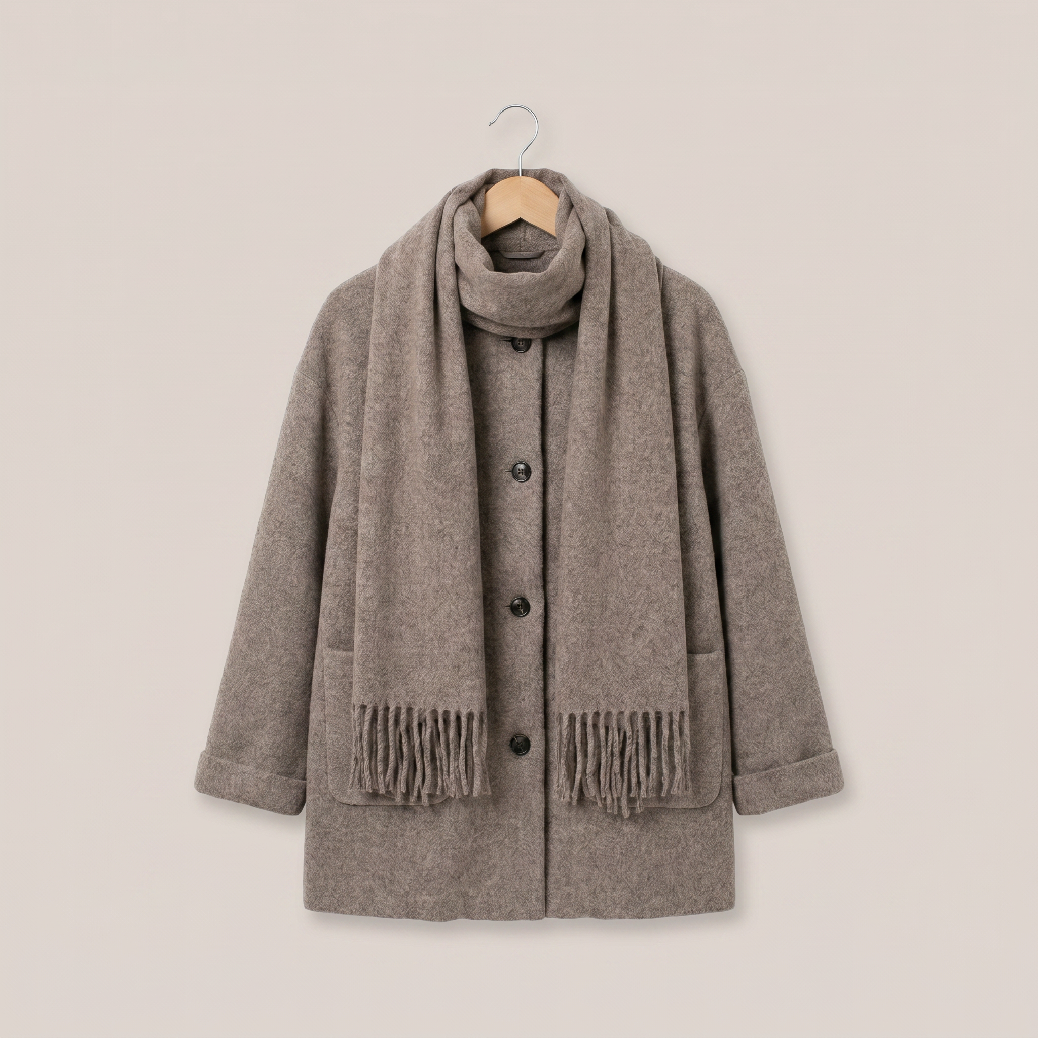 Amelia - Knitted Woolen Cape Coat