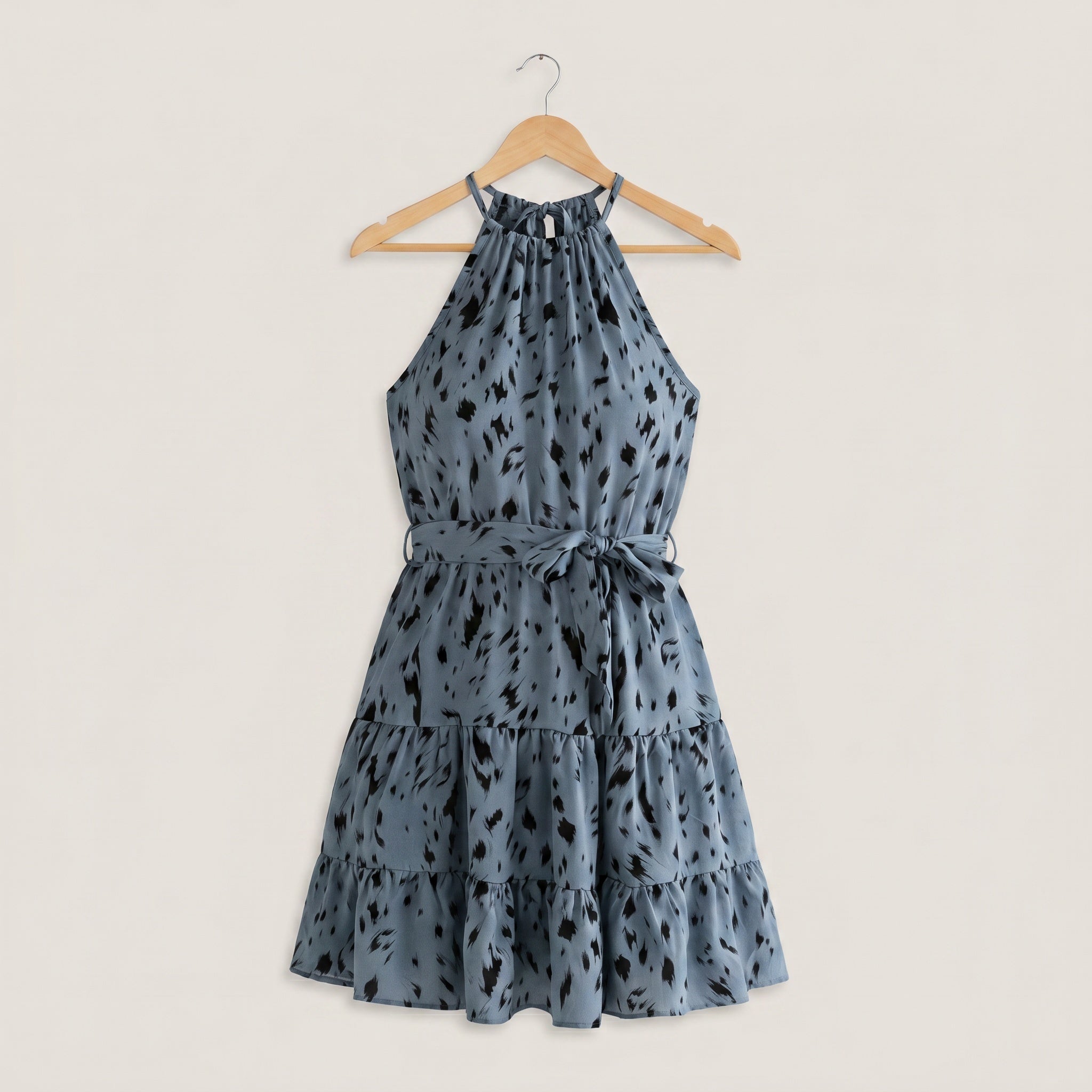 Jessey - Leopard Print Ruffled Swing Dress